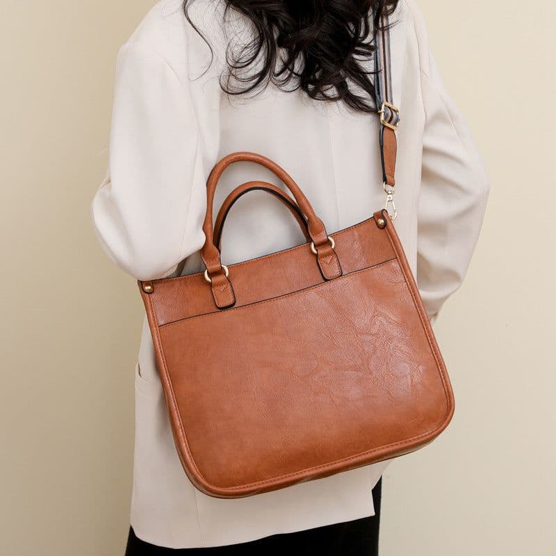 image-Casual Retro Handbag Women's Briefcase Crossbody