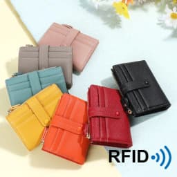 image-Women's Rfid Anti-theft Refreshing Multiple Card Slots Short Litchi Wallet