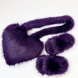 image-Crossbody Love Slippers Suit Raccoon Fur Fur Plush Shell Bag Home Shoes Bag Suit