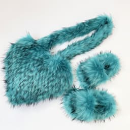 image-Crossbody Love Slippers Suit Raccoon Fur Fur Plush Shell Bag Home Shoes Bag Suit