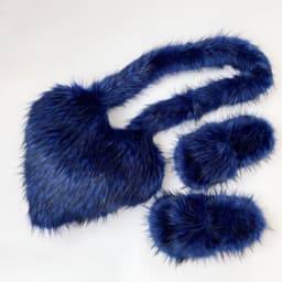 image-Crossbody Love Slippers Suit Raccoon Fur Fur Plush Shell Bag Home Shoes Bag Suit