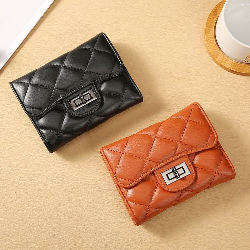 image-Women's Classic Style Rhombus Wallet Short Clutch