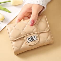 image-Women's Classic Style Rhombus Wallet Short Clutch