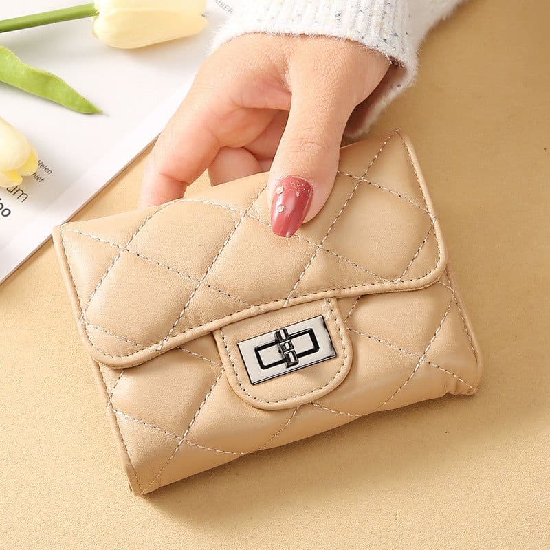 image-Women's Classic Style Rhombus Wallet Short Clutch