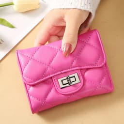 image-Women's Classic Style Rhombus Wallet Short Clutch