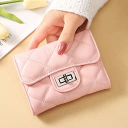 image-Women's Classic Style Rhombus Wallet Short Clutch