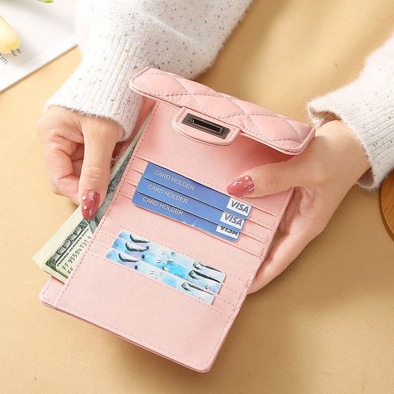 image-Women's Classic Style Rhombus Wallet Short Clutch