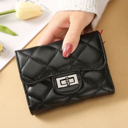 image-Women's Classic Style Rhombus Wallet Short Clutch