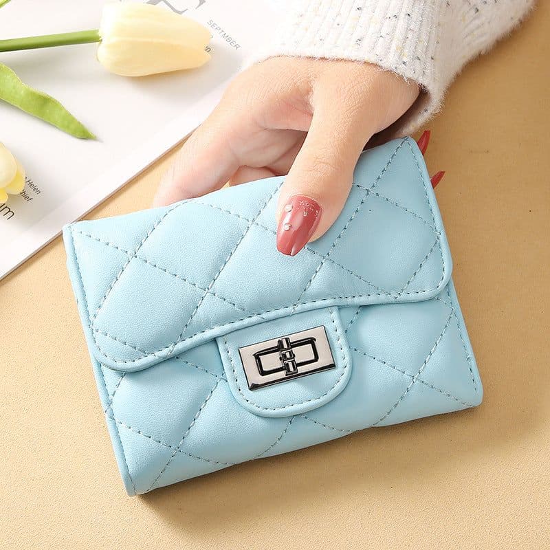 image-Women's Classic Style Rhombus Wallet Short Clutch