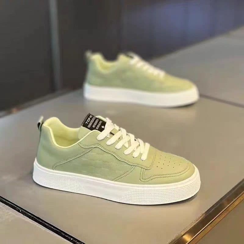 image-Casual Lace-up Sneakers Men Fashion Breathable Plaid Flats Shoes