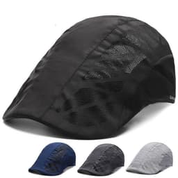 image-Men Mesh Beret Hat Summer Breathable Quick Dry For Women Newsboy Detective Gorra Boy Chef Restaurant Work Casquette