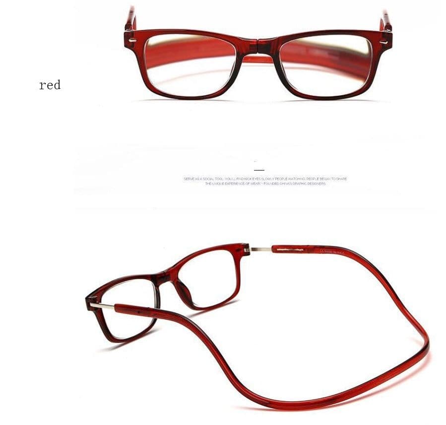 image-Portable Magnetic Absorption Hang Neck Reading Glasses Men Magnet Reading Glasses Women Diopter Glasses