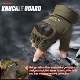 image-Tactical Gloves Army Military Men Gym Fitness Riding Half Finger Rubber Knuckle Protective Gear Male Tactical Gloves