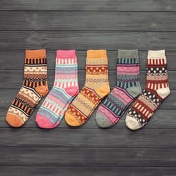 image-Winter Thick Warm Stripe Wool Socks Casual Sock Business Socks