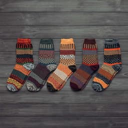 image-Winter Thick Warm Stripe Wool Socks Casual Sock Business Socks