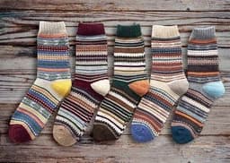 image-Winter Thick Warm Stripe Wool Socks Casual Sock Business Socks