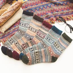 image-Winter Thick Warm Stripe Wool Socks Casual Sock Business Socks