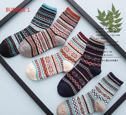 image-Winter Thick Warm Stripe Wool Socks Casual Sock Business Socks