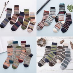 image-Winter Thick Warm Stripe Wool Socks Casual Sock Business Socks