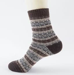 image-Winter Thick Warm Stripe Wool Socks Casual Sock Business Socks