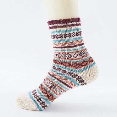 image-Winter Thick Warm Stripe Wool Socks Casual Sock Business Socks