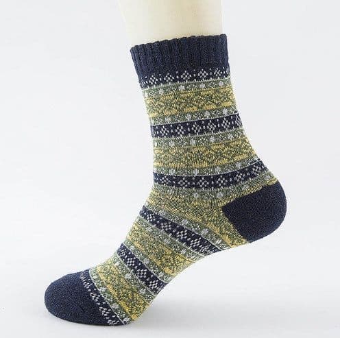 image-Winter Thick Warm Stripe Wool Socks Casual Sock Business Socks