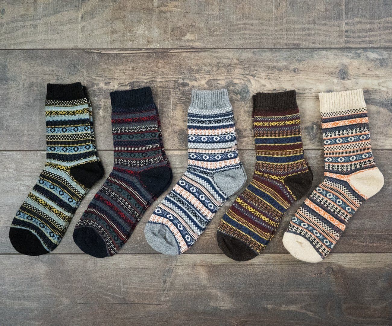 image-Winter Thick Warm Stripe Wool Socks Casual Sock Business Socks