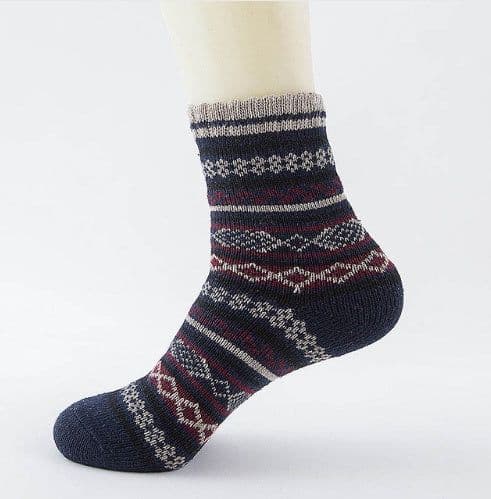image-Winter Thick Warm Stripe Wool Socks Casual Sock Business Socks