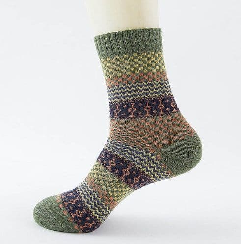 image-Winter Thick Warm Stripe Wool Socks Casual Sock Business Socks
