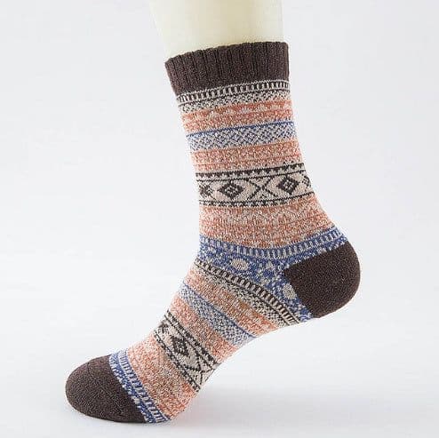 image-Winter Thick Warm Stripe Wool Socks Casual Sock Business Socks