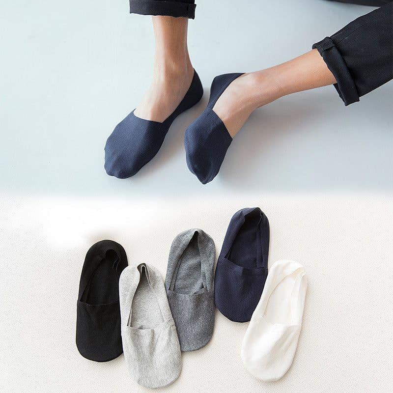 image-10 pieces summer new cotton invisible socks men's socks silicone non-slip invisible men's socks