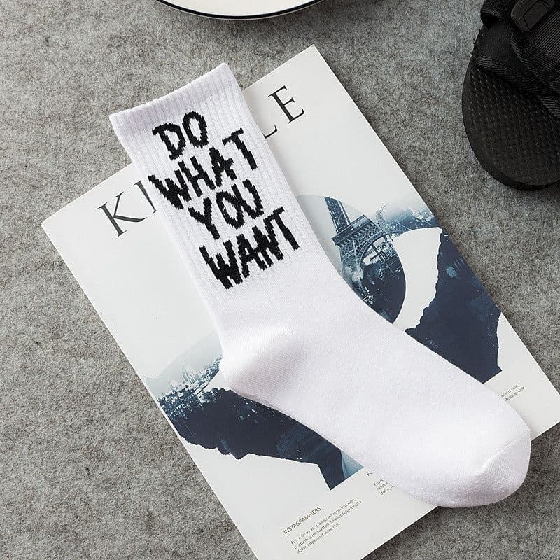 image-Retro skateboard alphabet tube socks