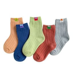 image-Embroidered striped baby socks cute animal baby cotton socks