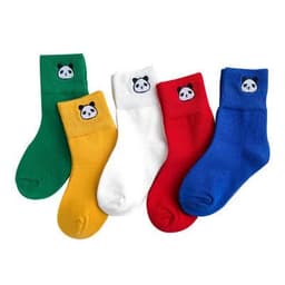 image-Embroidered striped baby socks cute animal baby cotton socks