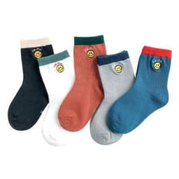 image-Embroidered striped baby socks cute animal baby cotton socks