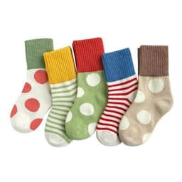 image-Embroidered striped baby socks cute animal baby cotton socks