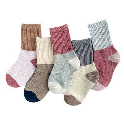 image-Embroidered striped baby socks cute animal baby cotton socks