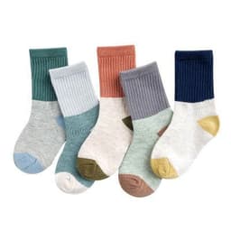 image-Embroidered striped baby socks cute animal baby cotton socks