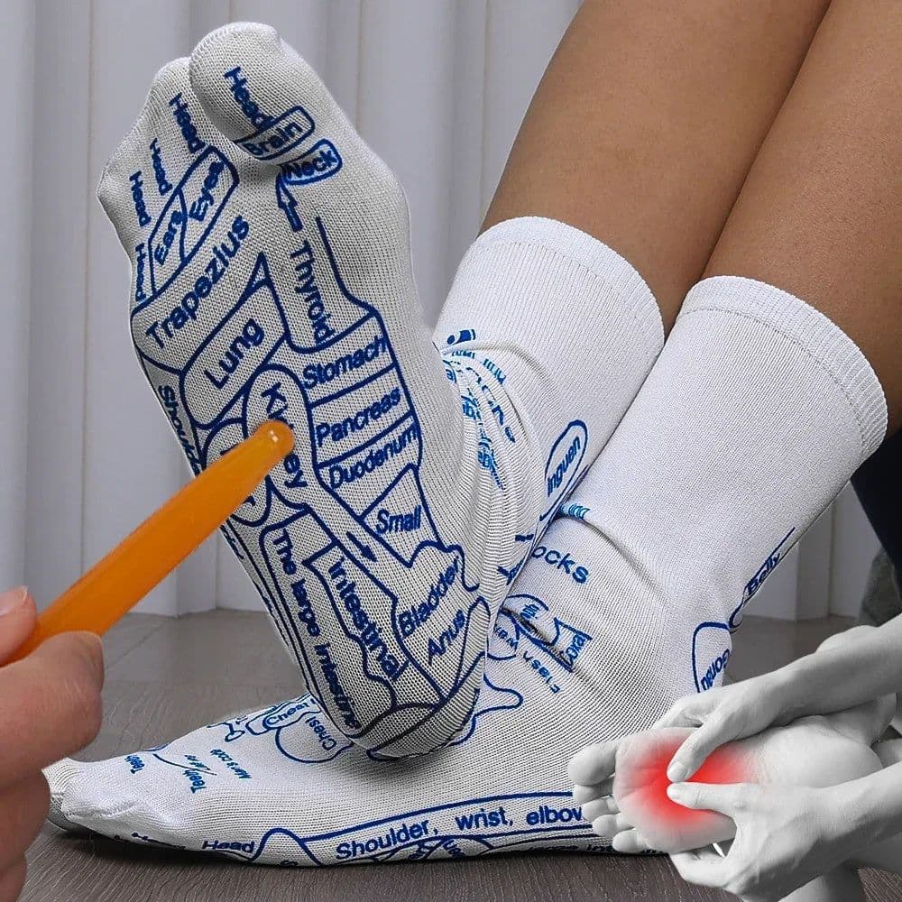 image-Massage Relieve Tired Feet Socks Acupressure Foot Massager Reflexology Socks Foot Point Sock Foot Point Tool Physiotherapy Sock