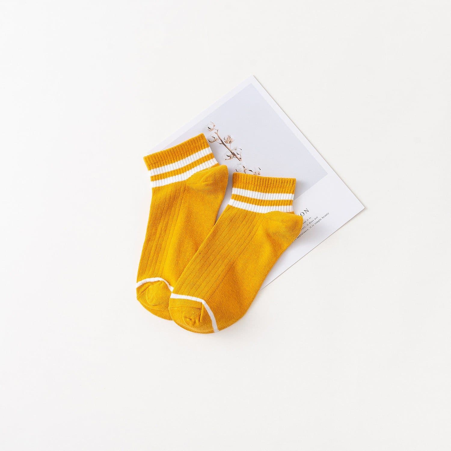 image-Two bar sports socks middle tube socks female