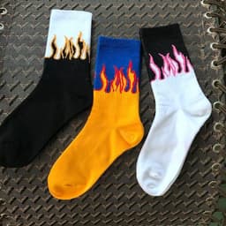 image-Pure cotton socks in flame