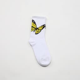 image-Palm butterfly cotton sports socks