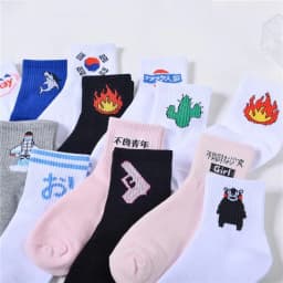image-Literary funny short tube sports socks