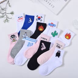 image-Literary funny short tube sports socks