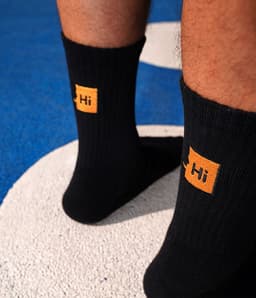 image-Men's white embroidery alphabet socks