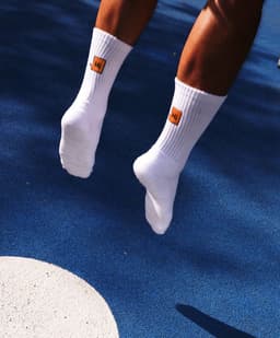 image-Men's white embroidery alphabet socks