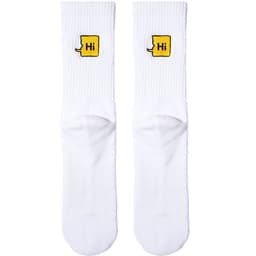image-Men's white embroidery alphabet socks