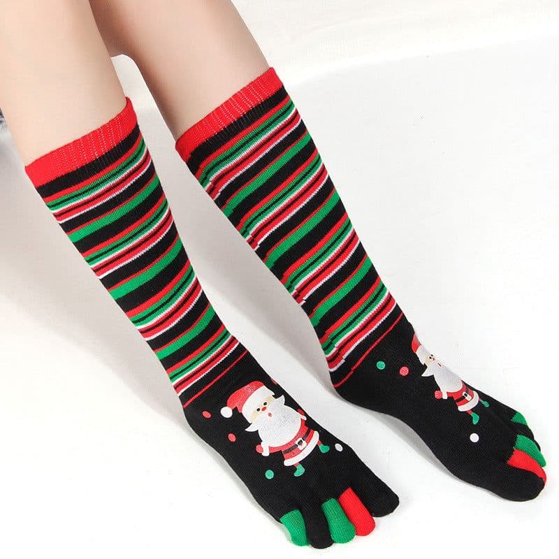 image-Christmas Five Finger Socks