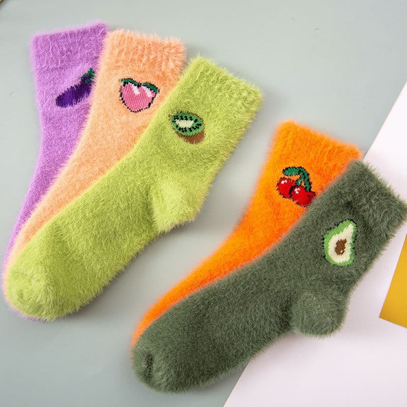 image-Color imitation mink velvet tube socks