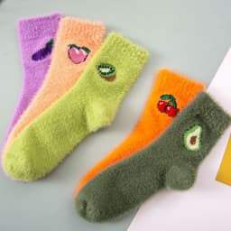 image-Color imitation mink velvet tube socks